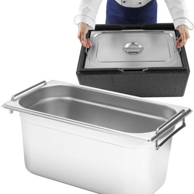 Gastronorm Container GN 13 with Retractable Handles 325x176x200mm 78L Hendi 817452