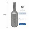 5Pcs Torx Screwdriver Bit 1/4" Hex Shank T8/T9/T10/T15/T20/T25/T27/T30/T35/T40/T45 Head 1" Length 6 Point Security Drill Bits