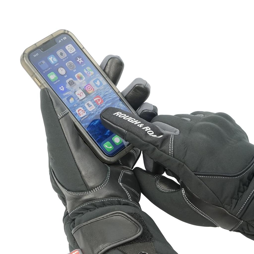 Primaloft CK Winter Gloves for RR8660BK3 ROUGH&ROAD Motorcycles, Black, Large,