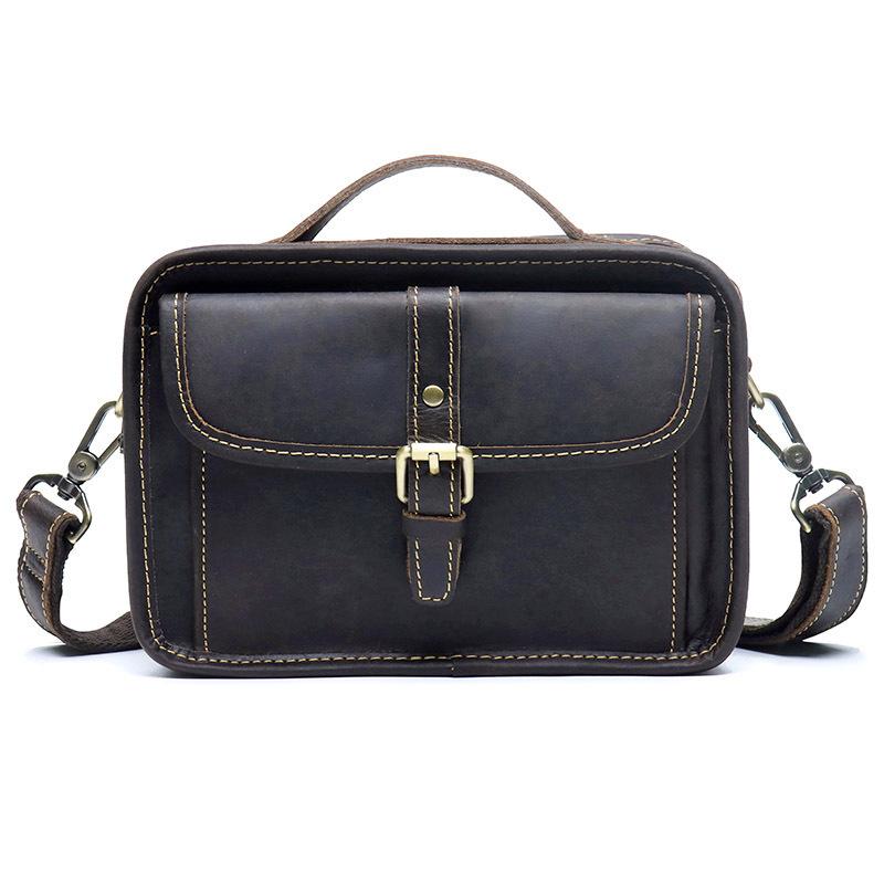 

Новая мужская сумка через плечо в стиле ретро, ​​верхний слой, сумка из воловьей кожи Mad Horse, мужская сумка на одно плечо, маленькая сумка через плечо из натуральной кожи
