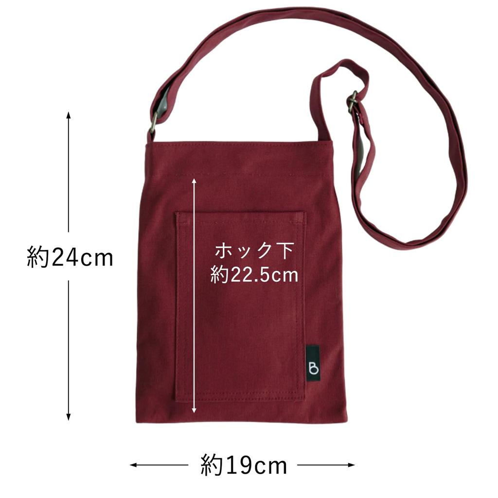 BRILLIANT COLORS Smartphone Made in Small Sacoche Pouch, Women's, Shoulder/Crossbody, Canvas, Vertical, Japan, (Wine)