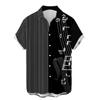 Summer New Plus Size Hong Kong Style Men's Shirt with Digital Printing Casual Short Sleeved Shirt for Men