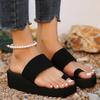 Black Women Flat Flip-flops Slippers Comfortable Non-slip Sandals Bohemian Style Flip Flop Home Bathroom Slippers Slides