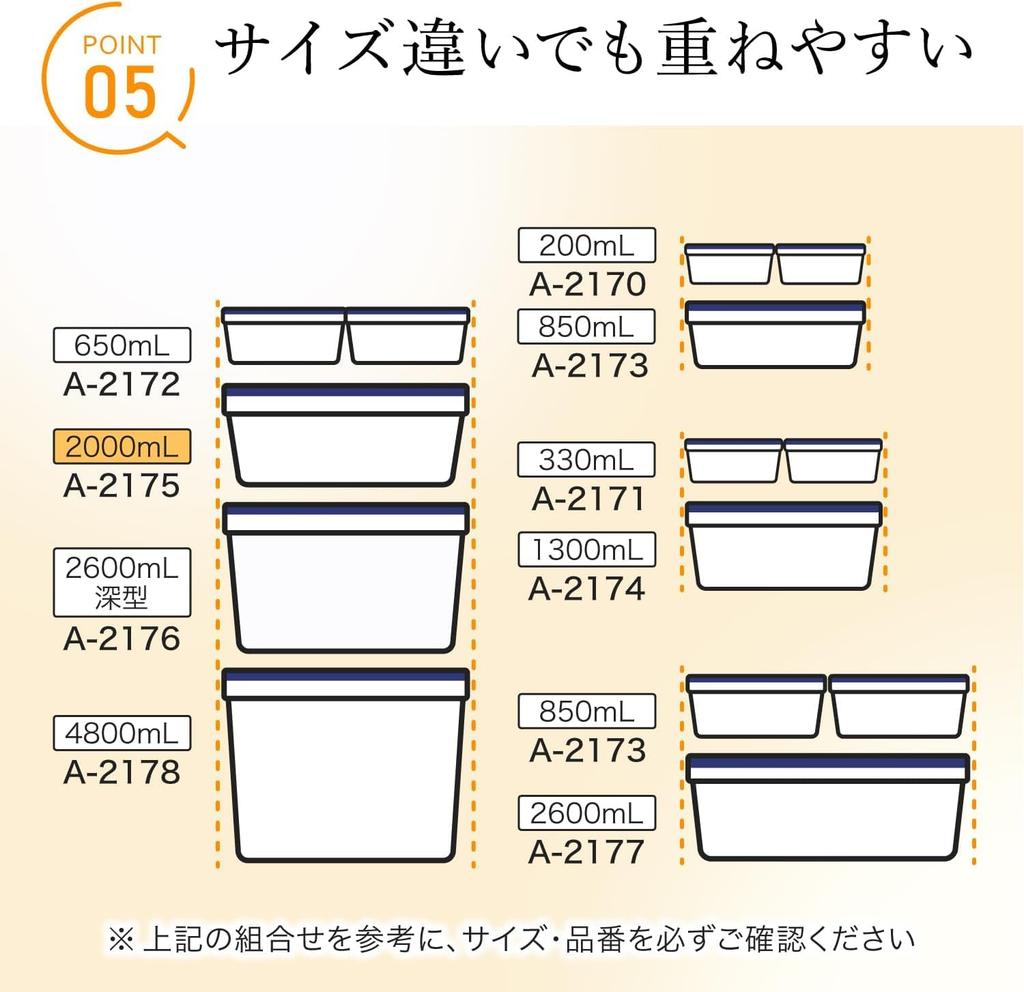 Iwasaki Kogyo Lustroware Easy Care Storage Set of Microwave and Dishwasher Heat Made in Japan Containers, 2.0L, 2, Safe, Airtight, Resistant,