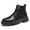 Martin Boots New Winter High-top Black High-end Velvet Thermal Boots Thick-soled Heightening Leather Boots