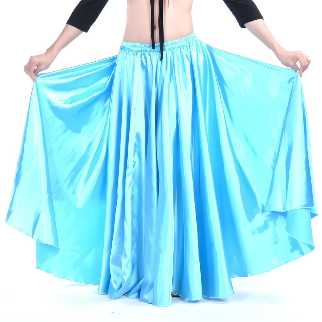 Big Swing Satin Belly Dance Skirt for Stage Performance