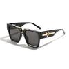 Glasses Love Legs Square Large Frame Semi-Metal Sunglasses Men'S Face Covering Versatile Sunglasses Women'S Personality