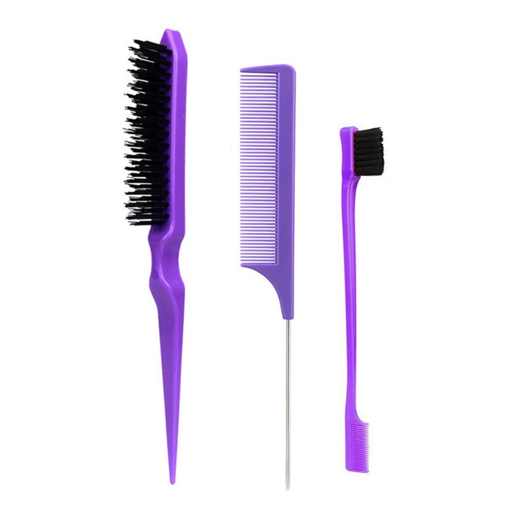 Double Ended Eyebrow Brush, Pick , Steel Needle, Pointed Tail Comb, Hair Clipper, Hair Brush, Hair Styling Tool Set