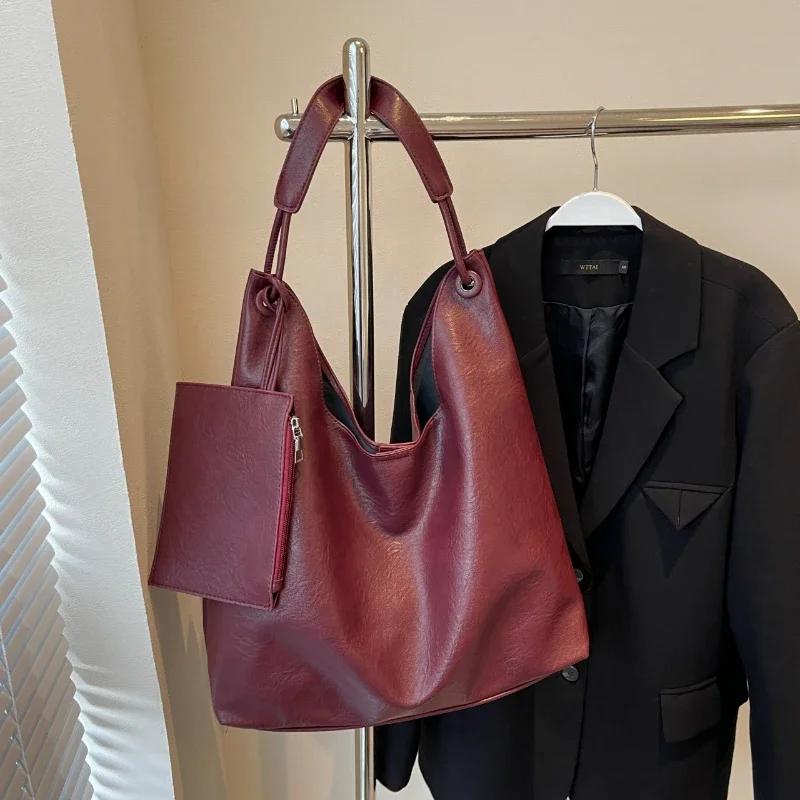 Weiche, lässige Innenfachtaschen mit Nählinie, große Kapazität, hochwertige Taschen für Damen, Reißverschluss, PU-Damentaschen