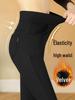 Leggings Vellutati Spessi a Vita Alta da Donna Taglie Forti