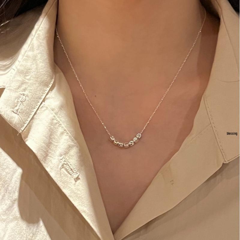 Su Chuang S925 Sterling Silver Minimalist Rounded Square Clavicle Necklace for Women 925 Silver