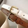 First Layer Cowhide Women'S Belt Summer Leather Decoration With Skirt Narrow Belt