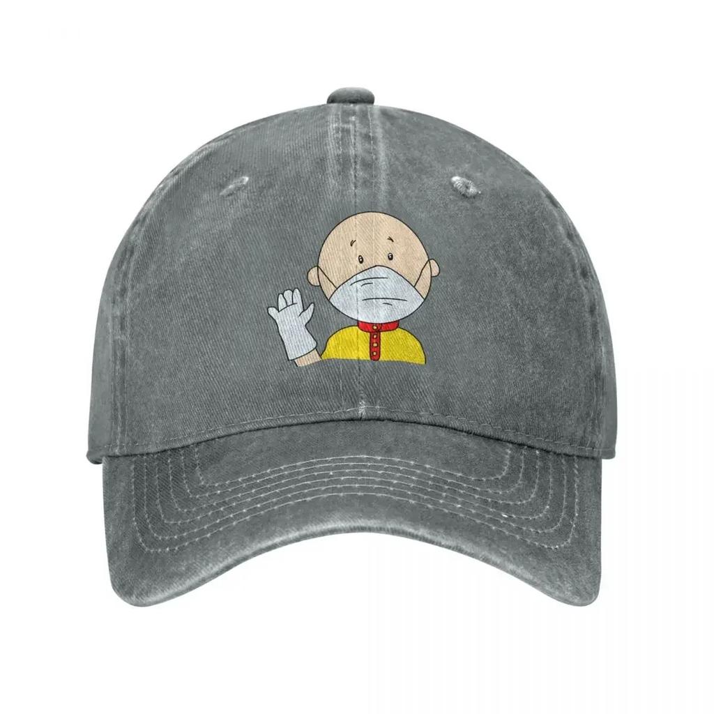 Quarantine Caillou Washed Baseball Cap Vintage Trucker Hat Summer Couple Women Running Hippie SunProof Baseball Caps