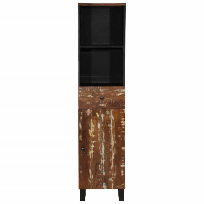 VidaXL Armoire de Salle de Bain, Colonne de Toilette avec Tiroir et Compartiment, Meuble de Rangement Intérieur, Bois Massif 352000