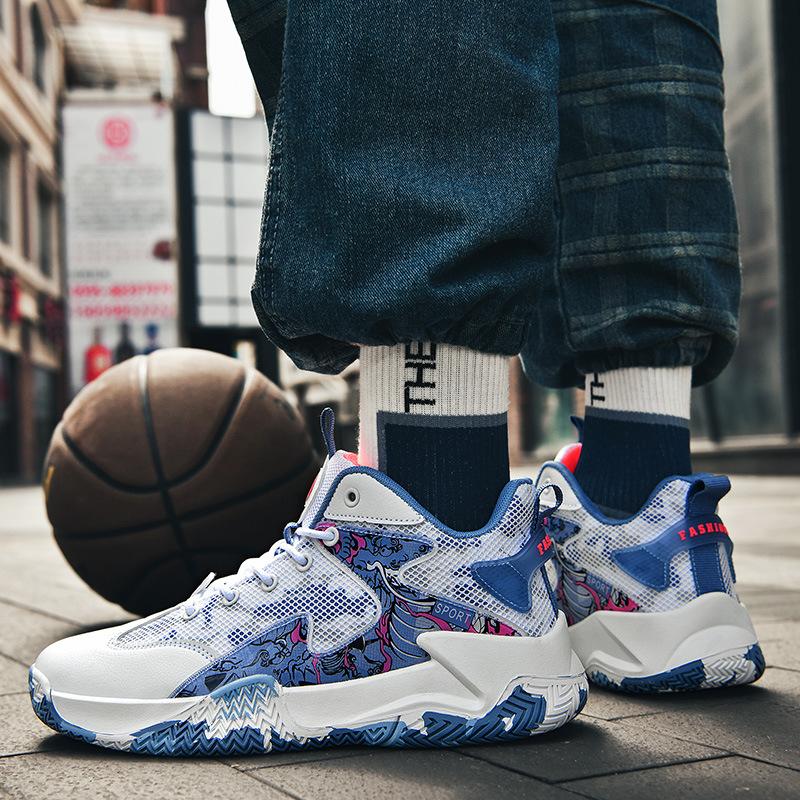 New breathable mesh summer non-slip shock absorption wear-resistant impact-proof comfortable sports basketball shoes