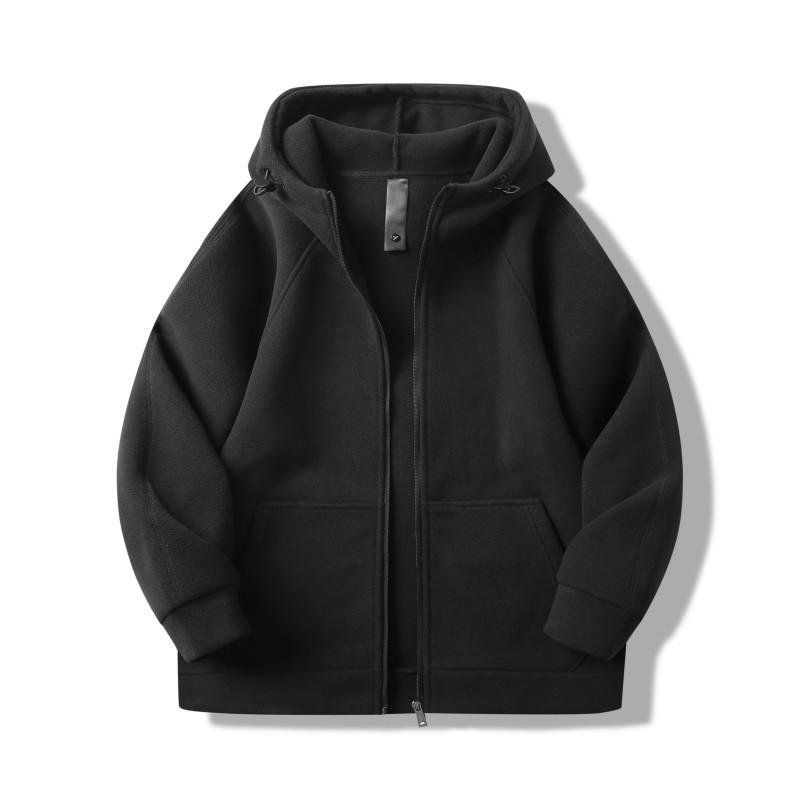 Double-sided Polar Fleece Zipper Hooded Jacket Casual Long-sleeved Jacket Sweatshirt for Men and Women