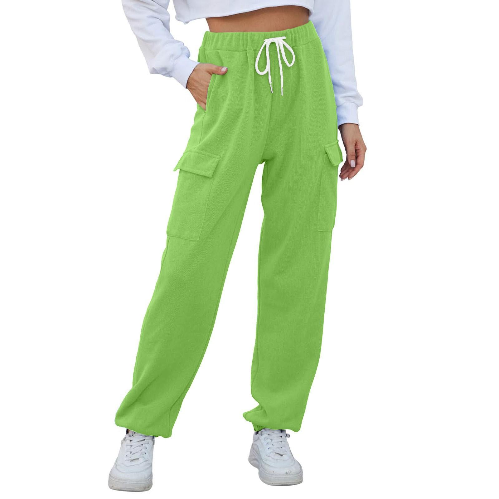 

Женские модные спортивные однотонные повседневные спортивные штаны с карманами и брюками XXXL