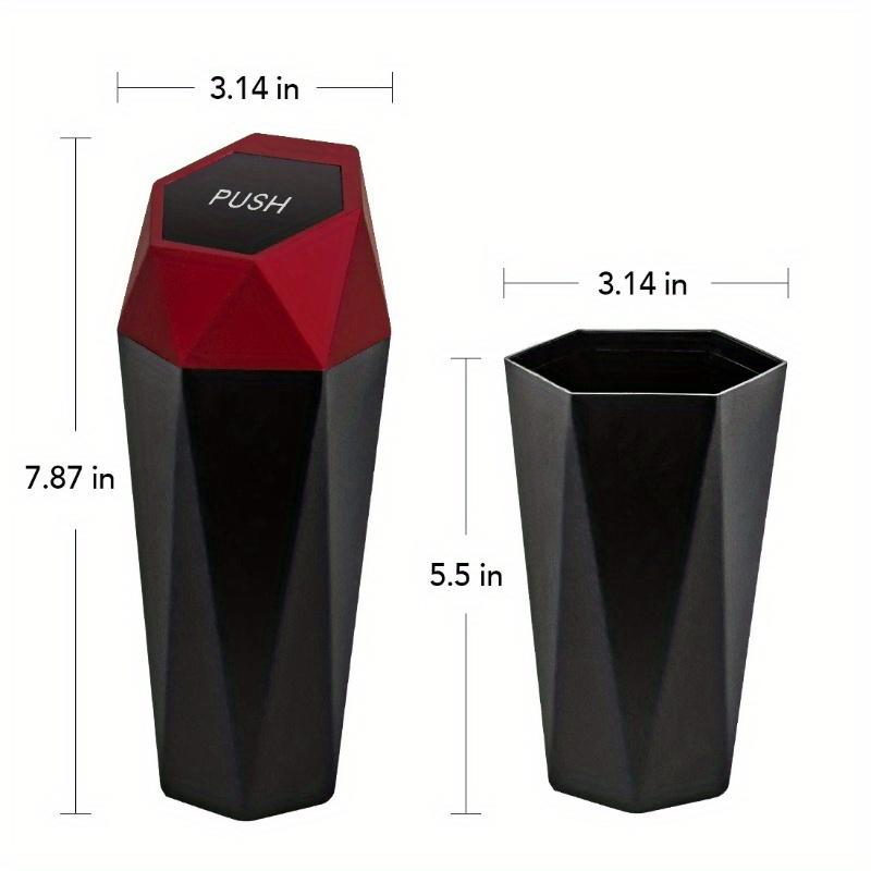 Mini Car Trash Can Portable Dustbin with Lid Leak-proof Auto Trash Bin for Automotive Home Bedroom Office Garbage Storage Box