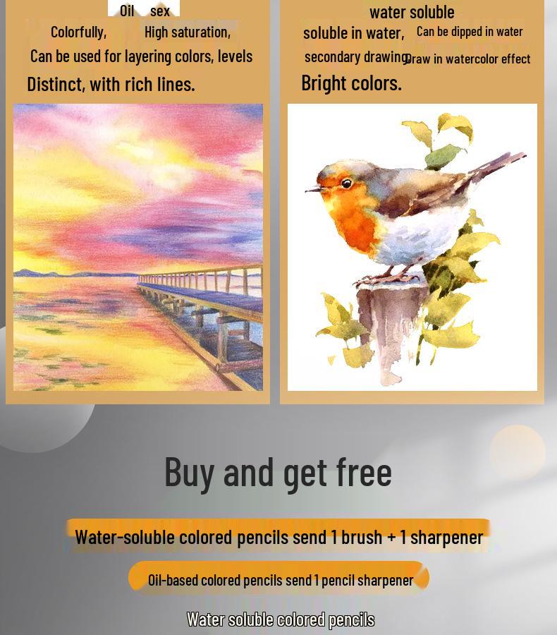 200 Professional Oil-Based Colored Pencils for Art, Drawing & Sketching