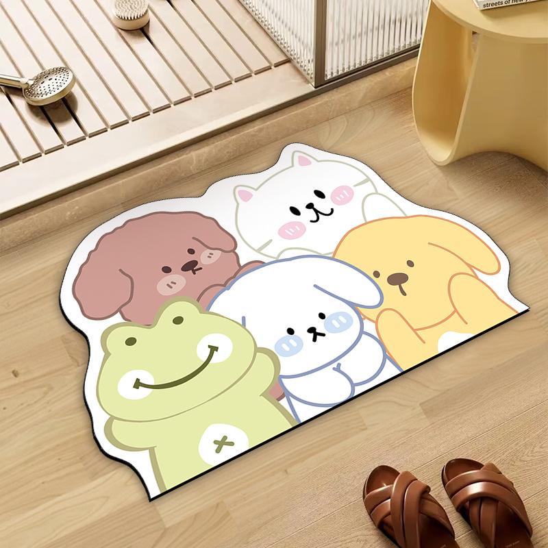 

Коврик для пола в виде милого животного в форме инопланетянина, мультяшный коврик для пола в виде диатомовой грязи, поглощающий коврик для ног, коврик для входной двери в туалет 50 * 80Cm