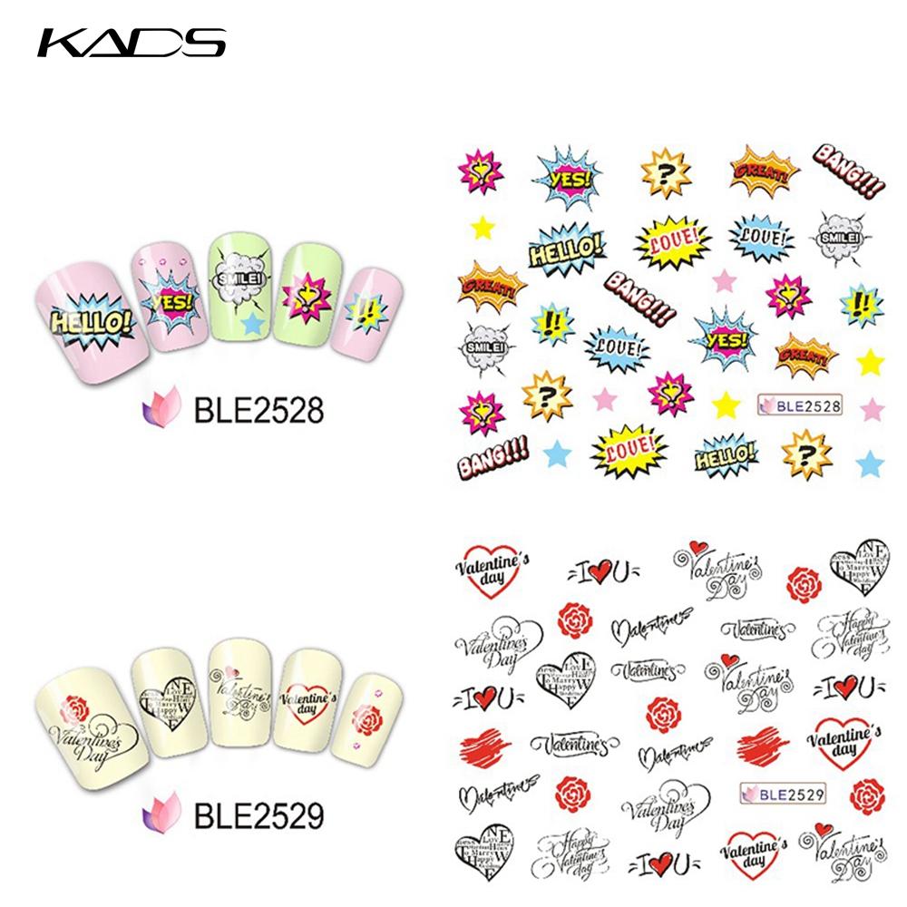 kads 11pcs/set Valentines Lips Love Series Design DIY Nail Art Stickers Water Transfer Decal Sticker Wraps
