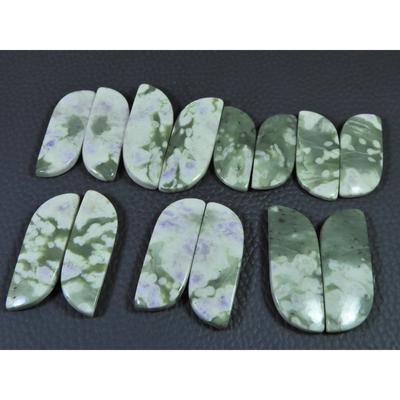 26-31 MM Natural Peace Jade Matched Pair Fancy Cabochon Gemstone 7 Pair Lot C-775