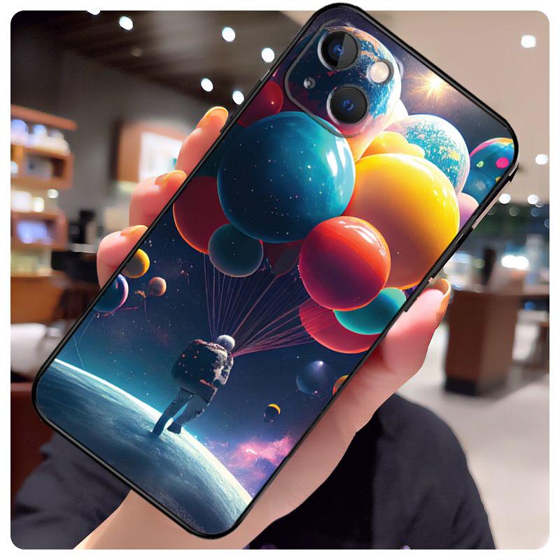 Outer Space Planet Stars Moon Case For iPhone 16 Pro Max 14 13 12 11 15 17 Pro Max Mini 15 16 Plus 16e 17 Air Phone Cover