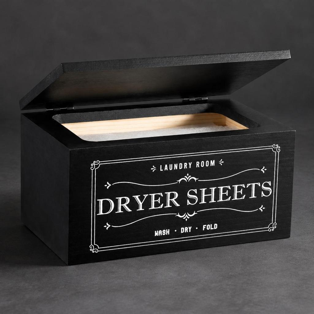 Wooden Storage Box Long-Lasting for Laundry Room, Bathroom