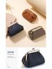 Women's Mini Cowhide Leather Clasp Coin Purse