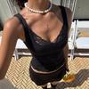 2026 Summer Sexy Lace Trim Solid Color Short Tank Top for Women