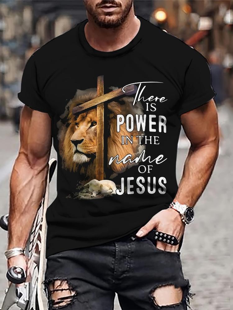 

with Inspirational Jesus- There is Power in the Name of Jesus Design-100% cotton short sleeve O-neck printed men s T-shirt. ... S разноцветный