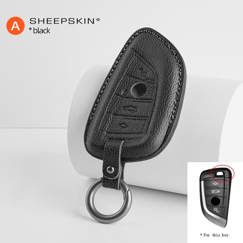 

new sheepskin car Key protection shell For BMW 1 3 5 6 7 Series X1 X3 X5 X6 X7 G20 G30 G11 F15 F16 G01 G02 F48 auto accessories