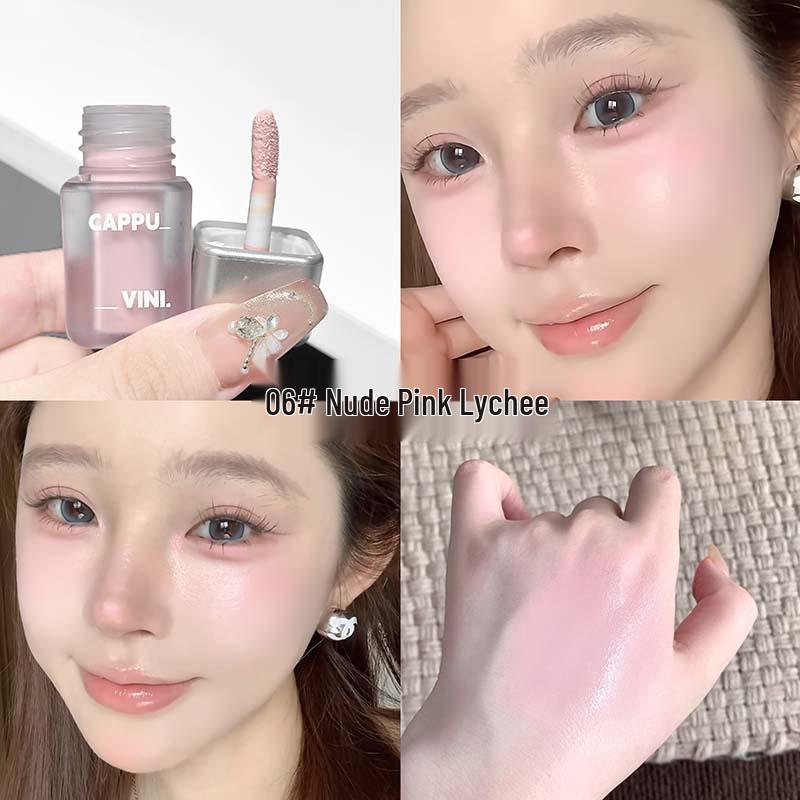 CAPPUVINI Жидкие румяна Little Ice Cube: Корейские матовые яркие румяна, хайлайтер и контур.