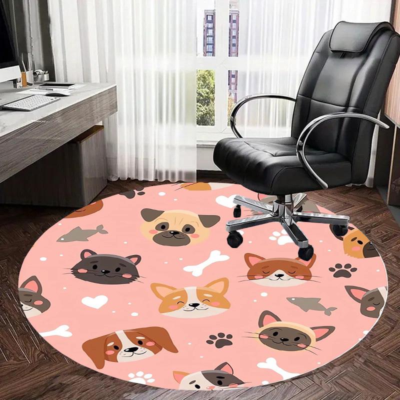 1pc Office Carpet Chair Mats Cute Pets Pattern Perfect for Decorating Office Chairs, Living Rooms, Or Bedrooms.YDT114