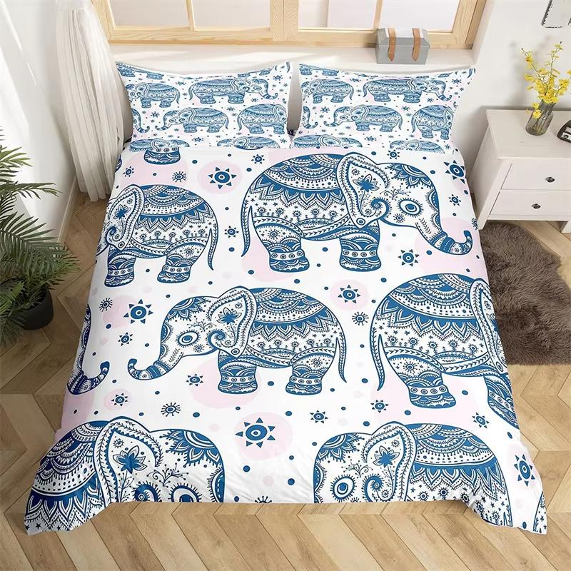Elephant Duvet Cover Full Queen Size Wild Animal Bedding Set for Boys Girls Bedroom Dorm Decor Nature Wildlife Comforter Cover