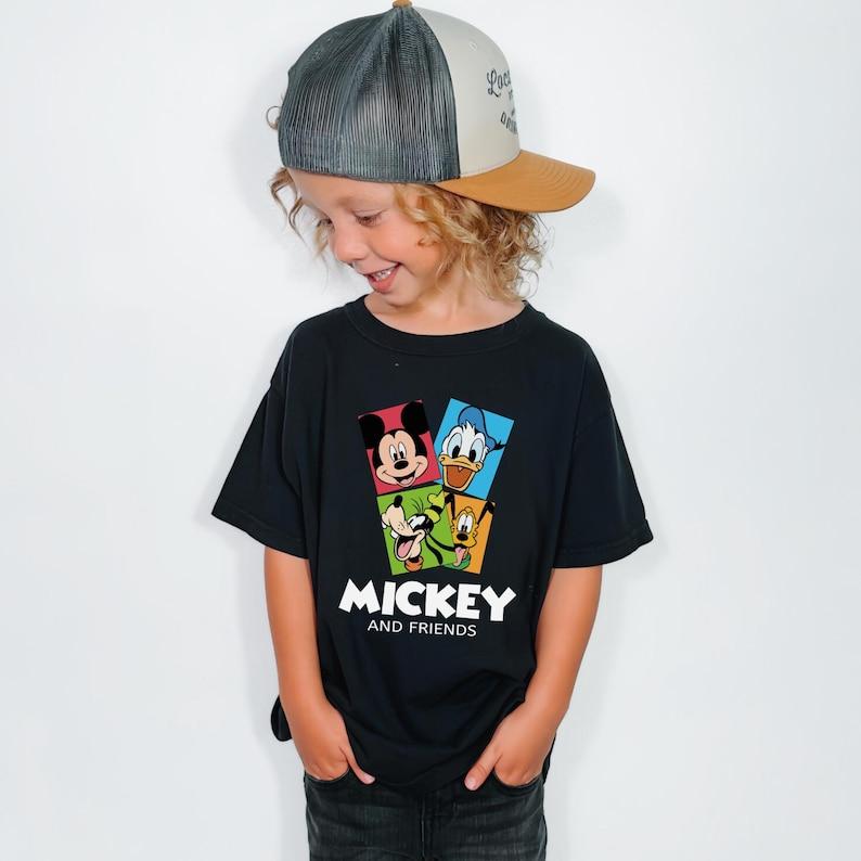 Disney Mickey & Friends Kids Shirt – Mickey Mouse, Donald Duck, Goofy Pluto Tee, Toddler Birthday Park Outfit, Boys Graphic T-Shirt 130