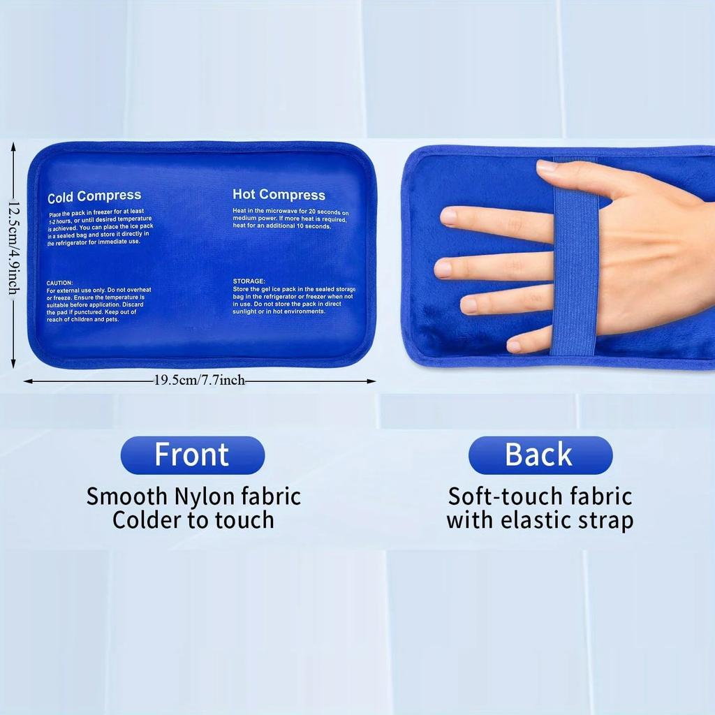 Gel Soft Flexible Ice Packs for Injuries - Reusable Freezer Cold Pack, Cold Compress & Cooling Gel Pad for Face, Shoulder, Hip