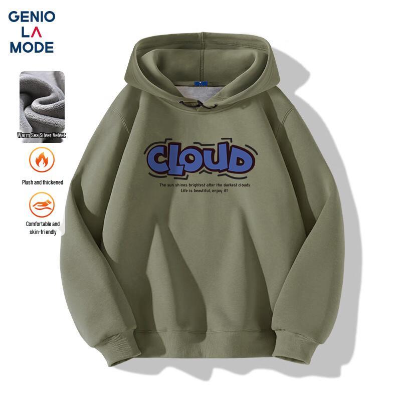 

GENIOLAMODE Men s Heavyweight Winter Hooded Sweatshirt L