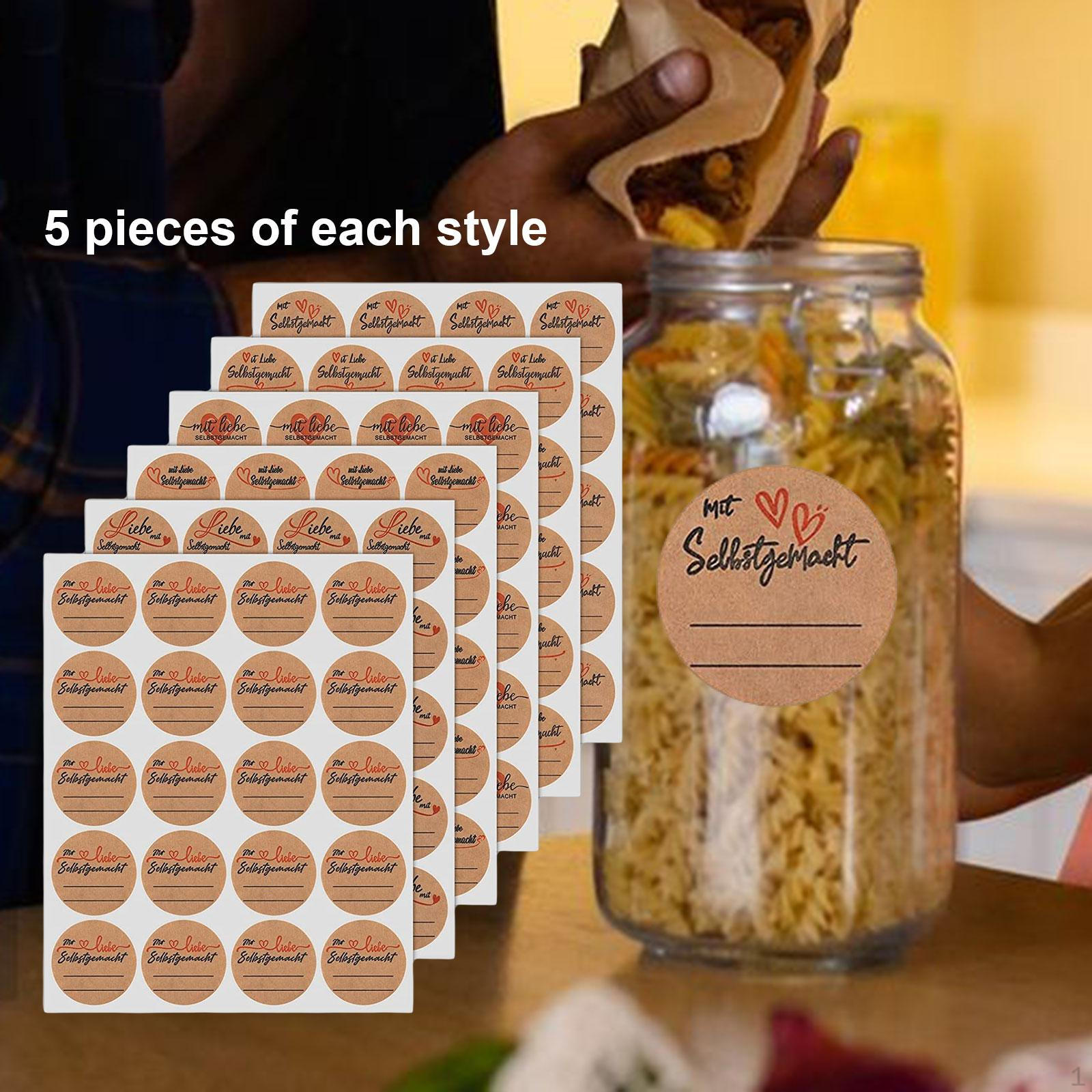 600 Stickers for Jars, Canning Labels, Stickers, Decoration, Gift Box Label Mailing 6 Pattern