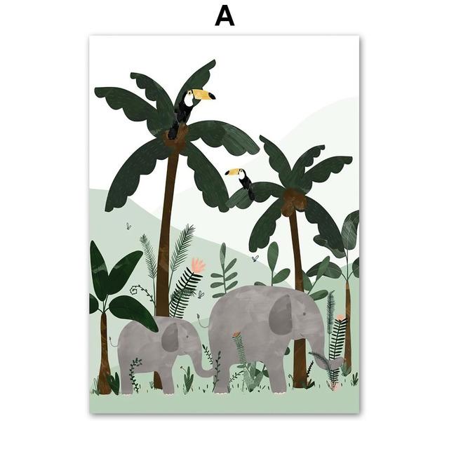 

Слон Тукан Фламинго Лев Орангутанг Цитаты Плакаты на скандинавскую тему и принты Wall Art Холст Картины Настенные картины Декор детской комнаты Без рамки 40*60cm