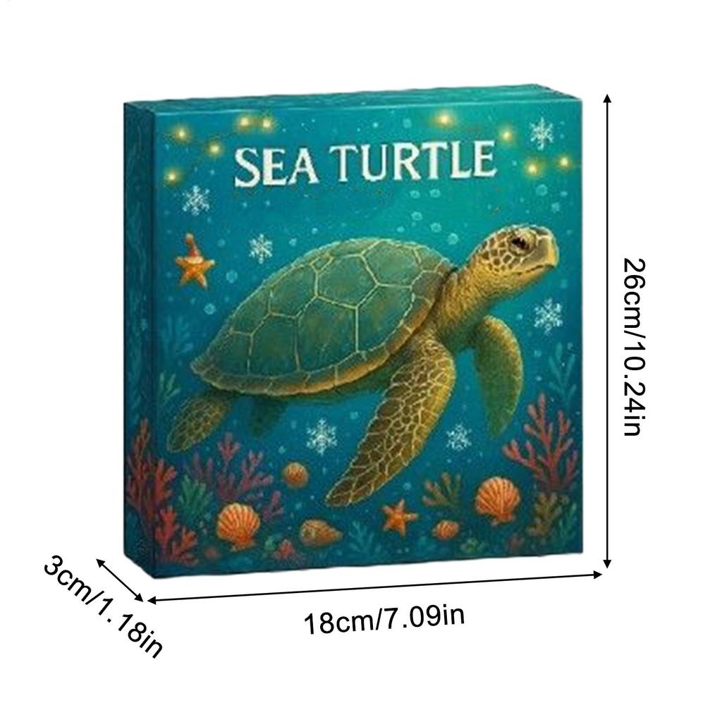 2025 Weihnachts-Schildkröte 2D Adventskalender Kreativer und skurriler Schildkröten-Schmuck Weihnachtsgeschenk Dekoration Handgemachte DIY-Geschenke