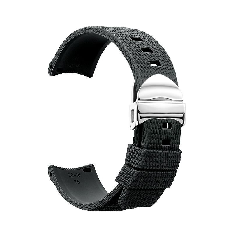 Quick-release elbow with curved fluororubber Watch strap for Tudor White Panda BLACK BAY Chronograph Monster Gold Eye M79360