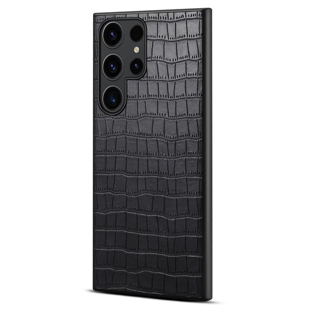 For Samsung Galaxy S25 Ultra Case Crocodile Texture Design Leather Slim Back Cover