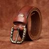 Men's Belt Retro Washed Retro Style Personality Trendy Thickening Genuine Cattlehide Leather Surface All-Match Jeans Belt