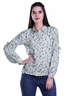 Potištěný top s dlouhým rukávem pro ženy Klasický límecA SummerA Button Up