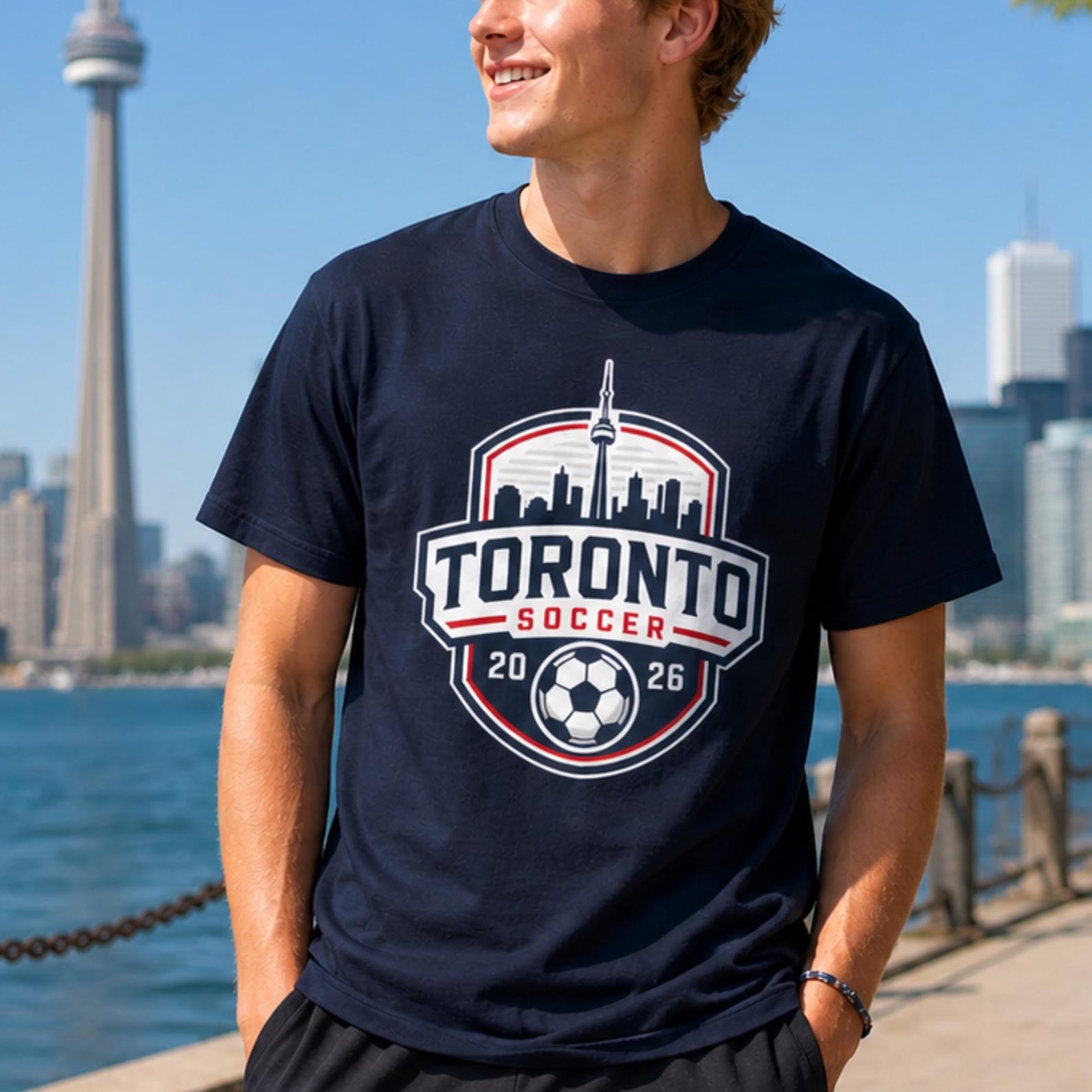 Toronto Soccer 2026 T-Shirt | CN Tower | Soccer Fan Shirt S