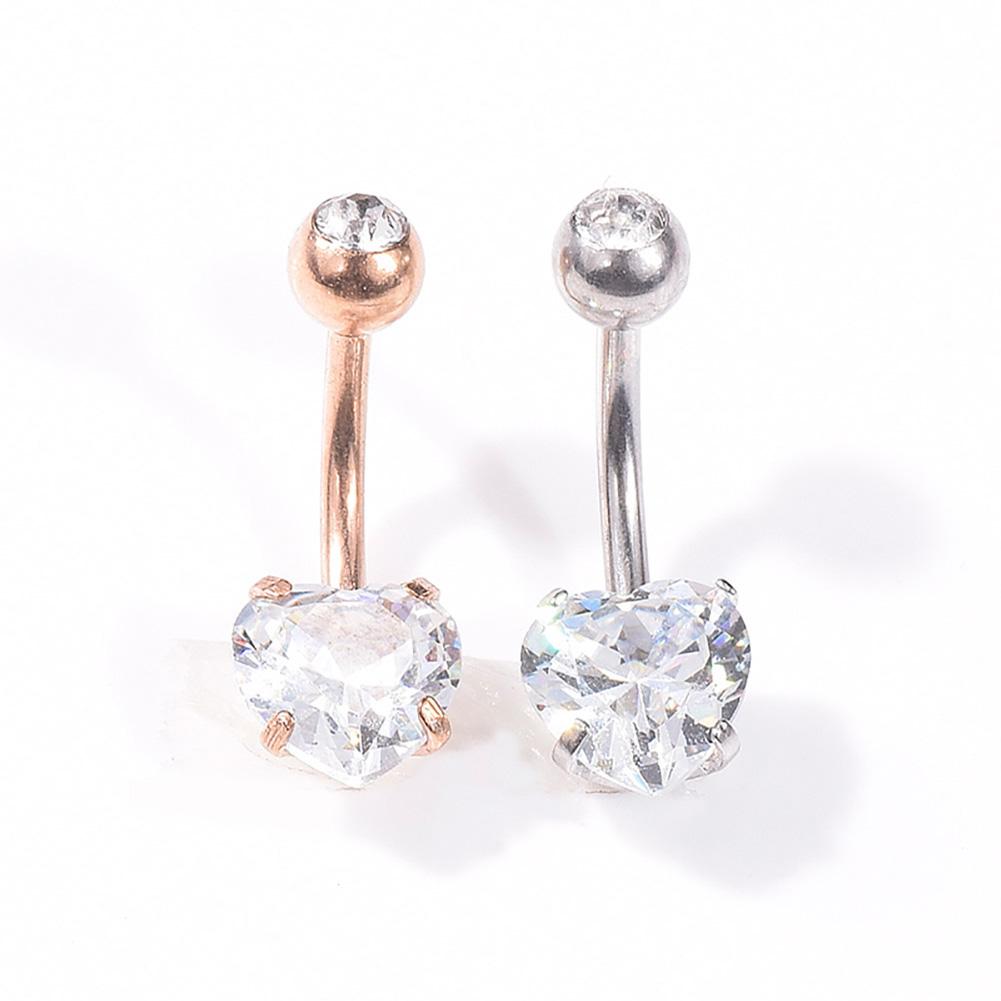Fashion Heart Shape Sexy Belly Button Rings Belly Piercing Zircon Body Jewelry Navel Piercing Rings