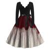 Women's Casual Fashion Halloween Printed V-Neck Vintage Dress