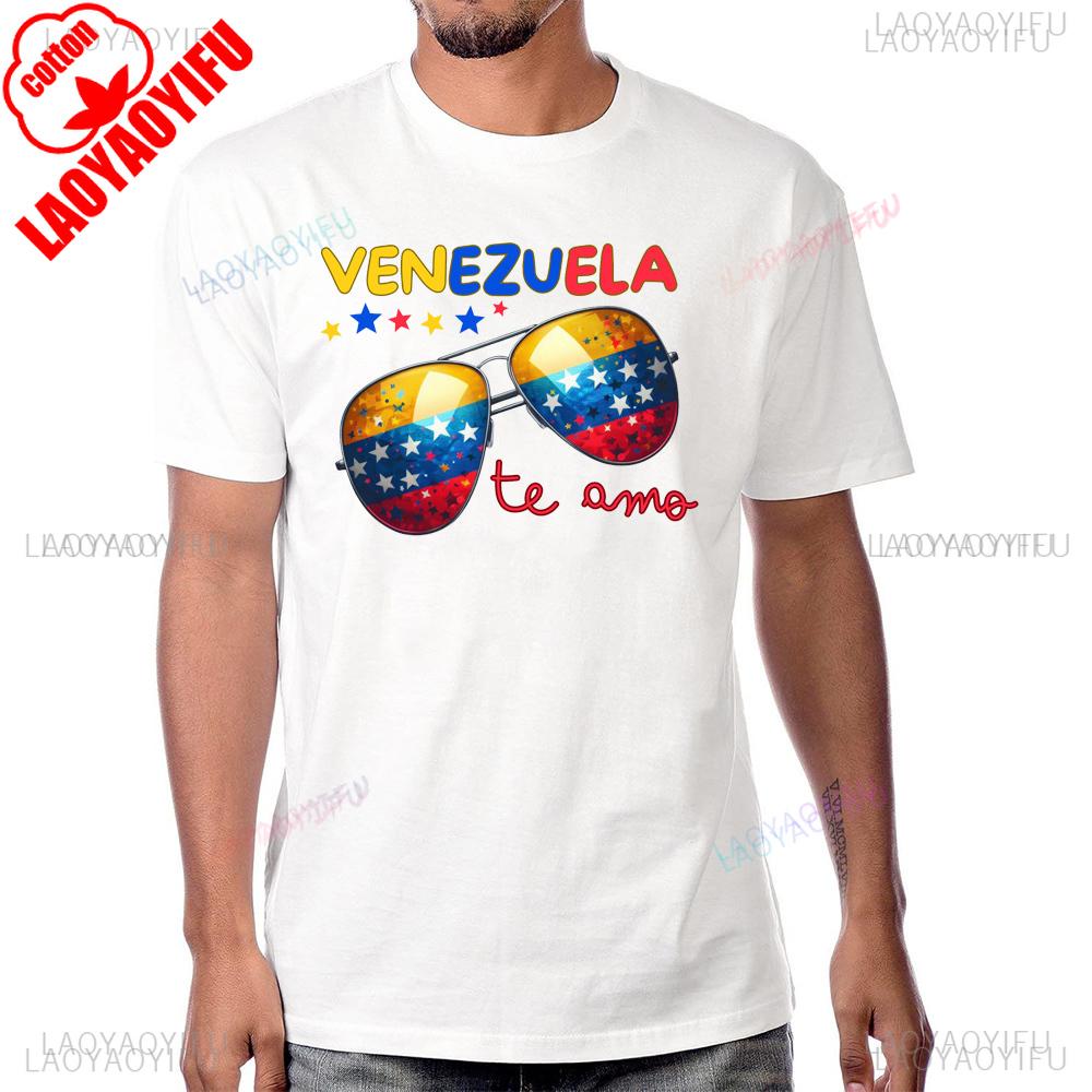 Venezuela Flag Vintage Style Tshirt Casual Fashion Streetwear Hip Hop Short Sleeve Man T Shirt Breathe Comfort Unisex T-shirt