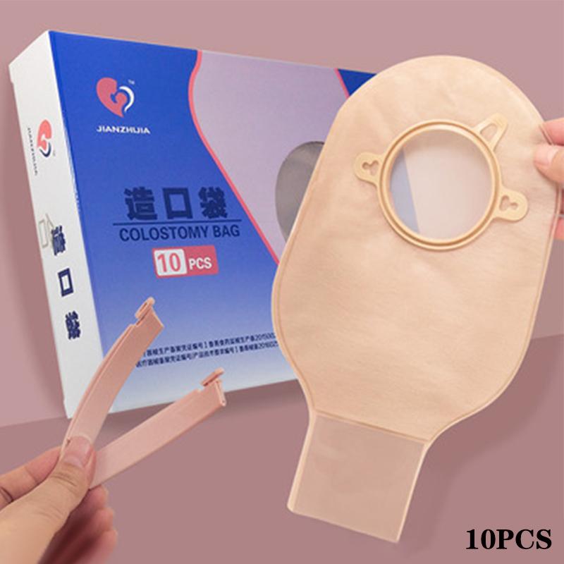 10 Stück Kolostomiebeutel Loch Einteilig Entleerbar Stomabeutel Stomaversorgung Beutel Mit Clips Verschluss Kolostomiebeutel Leckage Verhindern